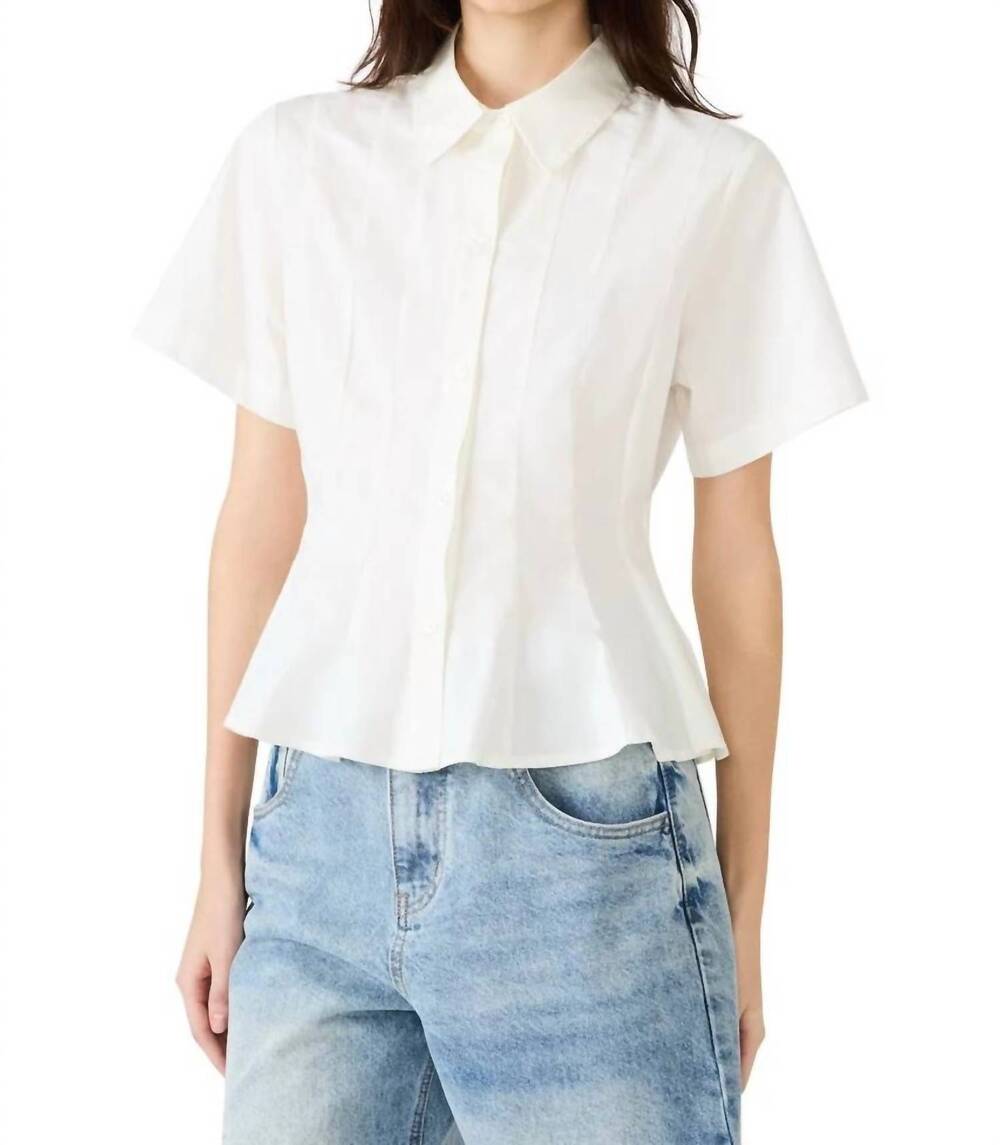 NEW STEVE MADDEN amy short sleeve blouse in white